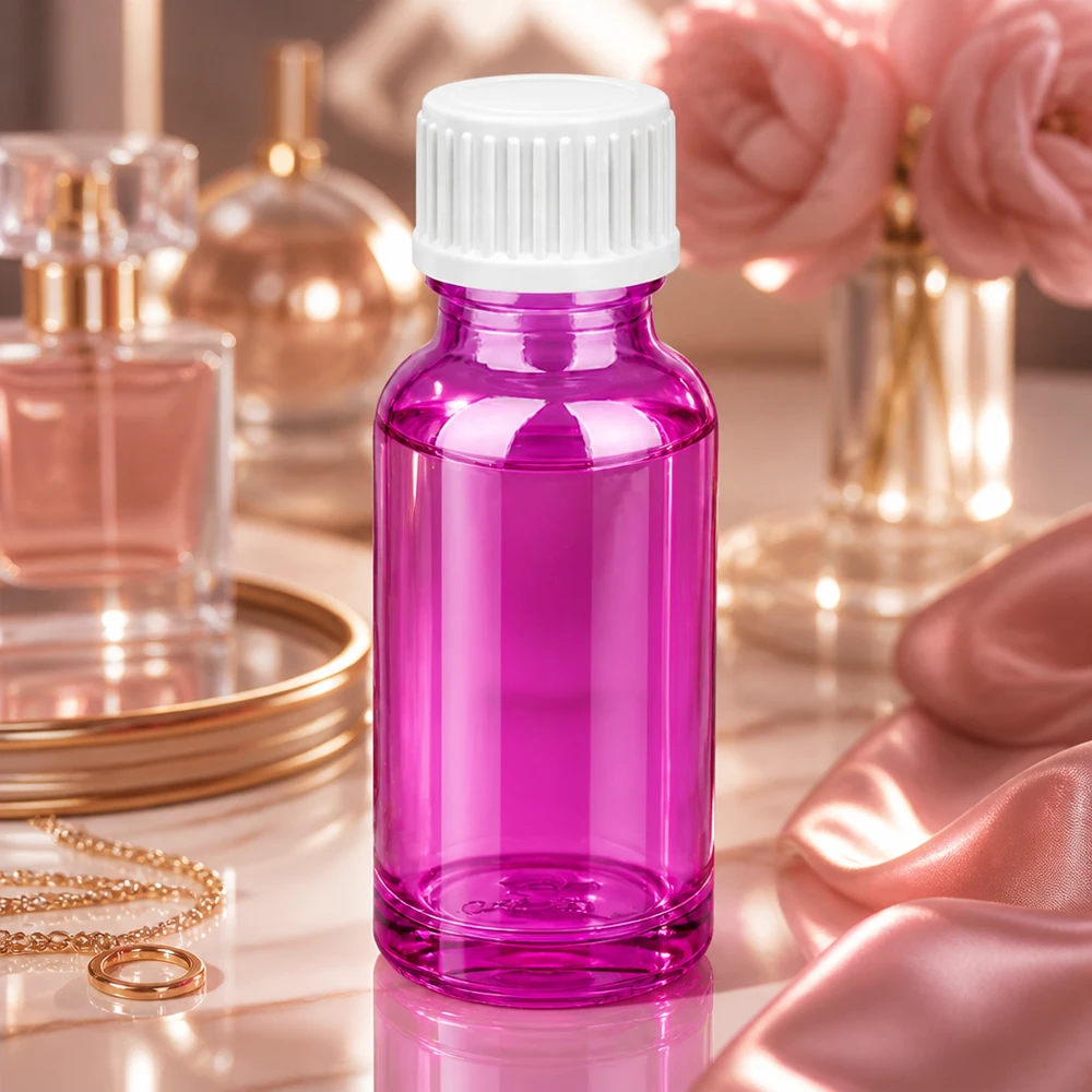 Premium 20ml Violett-Glasflasche mit matter Verschlusskappe für Laborqualität