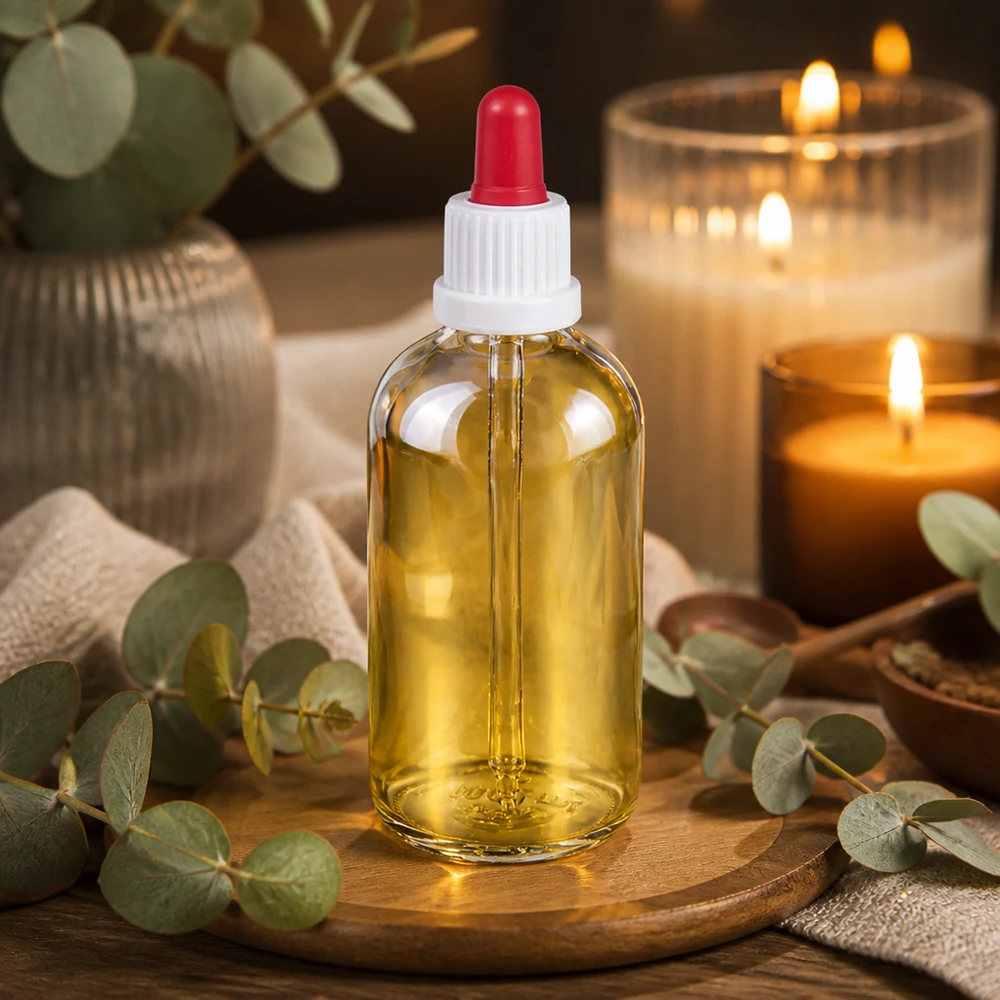 100ml pipetovací láhev bílá/červený uzávěr s ochranou proti manipulaci ClearLine UT18/100 100ml Apothekerflasche ClearLine UT18 mit Pipette weiss rot für Kosmetik und Heilmittel