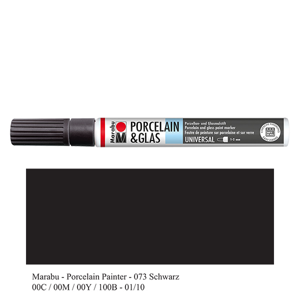 Černá pastelka 1-2 mm na sklo/porcelán Černá pastelka 1-2 mm na sklo/porcelán