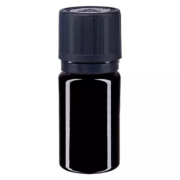 Lékárenská lahvička fialová 5ml kapací uzávěr nalévací kroužek 1mm černá dětská pojistka slepý výstražný symbol nedovolená manipulace s uzávěrem. Lékárenská lahvička fialová 5ml kapací uzávěr nalévací kroužek 1mm černá dětská pojistka slepý výstražný symbol nedovolená manipulace s uzávěrem.