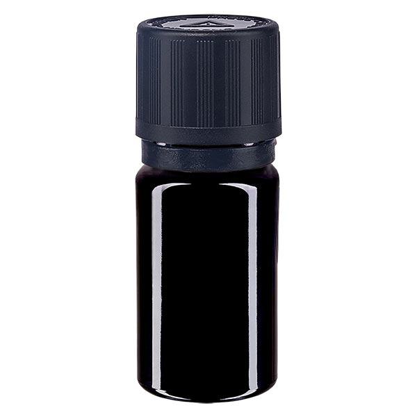 Lékárenská lahvička fialová 5ml kapací uzávěr nalévací kroužek 1mm černá dětská pojistka slepý výstražný symbol nedovolená manipulace s uzávěrem. Lékárenská lahvička fialová 5ml kapací uzávěr nalévací kroužek 1mm černá dětská pojistka slepý výstražný symbol nedovolená manipulace s uzávěrem.
