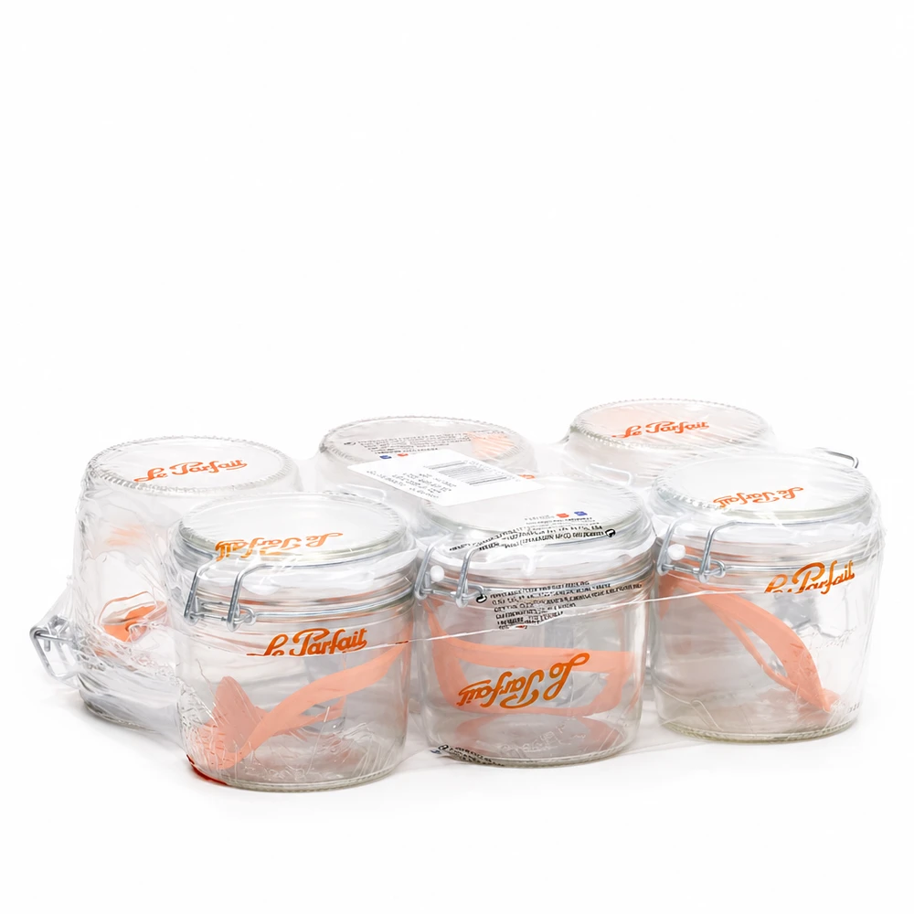 415ml Sturzglas "Familia Wiss" 2-teiliges Deckelsystem Le Pa 415ml Sturzglas Familia Wiss mit 2-teiligem Deckelsystem von Le Parfait im 6er Set in Plastikverpackung