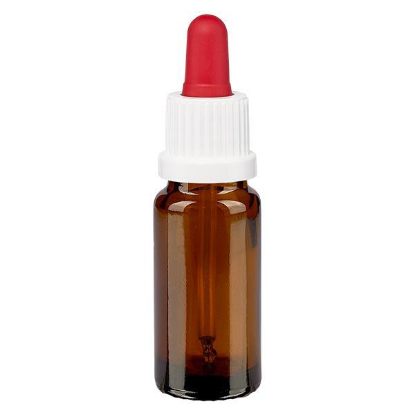 Lékárenská láhev hnědá 10ml s pipetou bílý/červený uzávěr s bezpečnostní pojistkou proti manipulaci. Lékárenská láhev hnědá 10ml s pipetou bílý/červený uzávěr s bezpečnostní pojistkou proti manipulaci.
