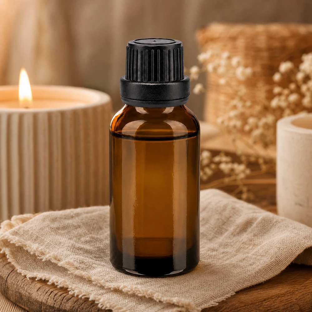 Lékárenská láhev hnědá 20ml šroubovací uzávěr černý tamper evidentní uzávěr. Stabile 20ml Braunglas Apothekerflasche schwarzer Verschluss 11mm ideal für Reise und Aufbewahrung