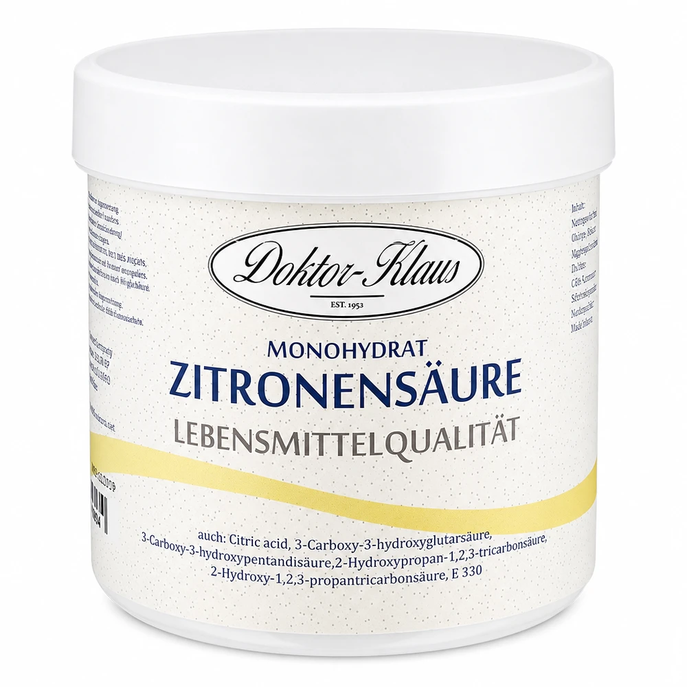 Doktor-Klaus Zitronensäure 250g kompakte Dose Lebensmittelqualität E330
