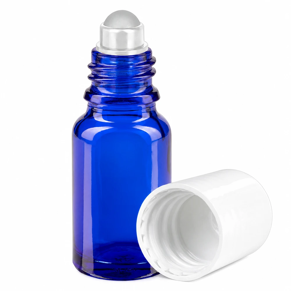 Handliche 10ml Rollerball-Flasche in Kobaltblau für DIY Kosmetik und Öle