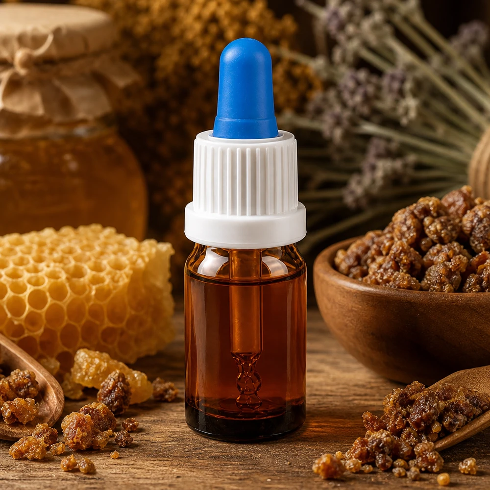 5ml pipetovací láhev bílá/modrý uzávěr s ochranou proti manipulaci BrownLine UT18/5 Nachfüllbare 5ml Glasflasche mit Tropfer ideal für DIY-Kosmetik und selbstgemachte Tinkturen