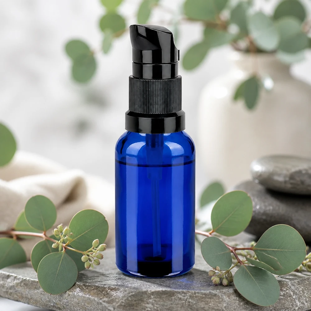 20ml lahvička s pumpičkou černá standardní uzávěr BlueLine UT18/20 20ml Pumpflasche schwarz STD BlueLine UT18/20 - wiederverwendbar und nachfüllbar