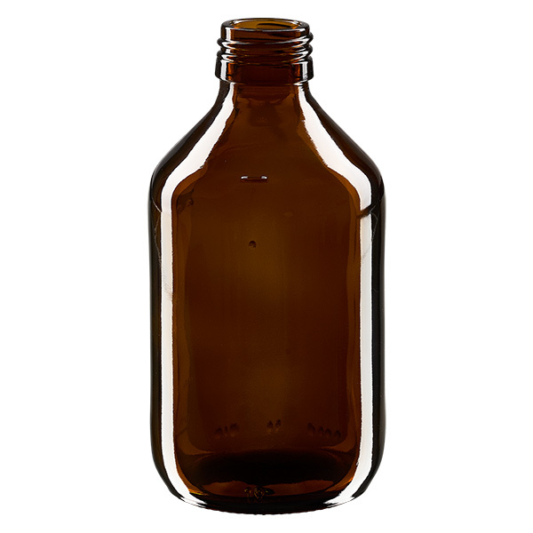 Lahvička na léky 250 ml hnědá, bez uzávěru PP28 ApoGlas Lahvička na léky 250 ml hnědá, bez uzávěru PP28 ApoGlas