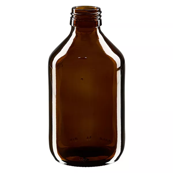 Lahvička na léky 250 ml hnědá, bez uzávěru PP28 ApoGlas Lahvička na léky 250 ml hnědá, bez uzávěru PP28 ApoGlas