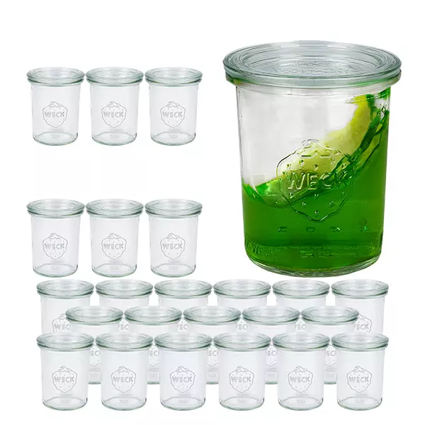 Sada 24 kelímků Weck 160 ml s 24 skleněnými víčky. Sada 24 kelímků Weck 160 ml s 24 skleněnými víčky.