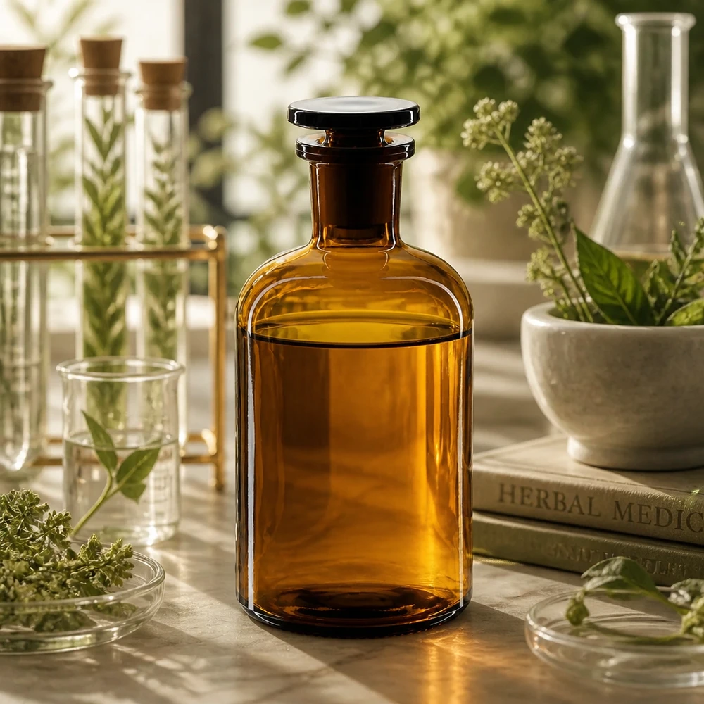 Láhev s kulatým ramenem 250ml hnědá úzké hrdlo skleněná zátka Vintage Apothekerflasche 250ml Braunglas Enghals hermetisch verschließbar mit Glasstopfen
