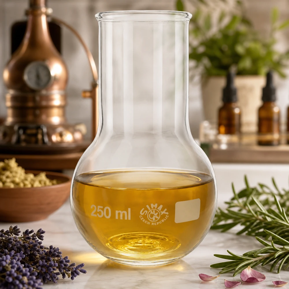 Baňka s širokým hrdlem 250ml Destillierkolben 250ml mit weitem Hals für einfaches Befüllen und Entleeren von Flüssigkeiten