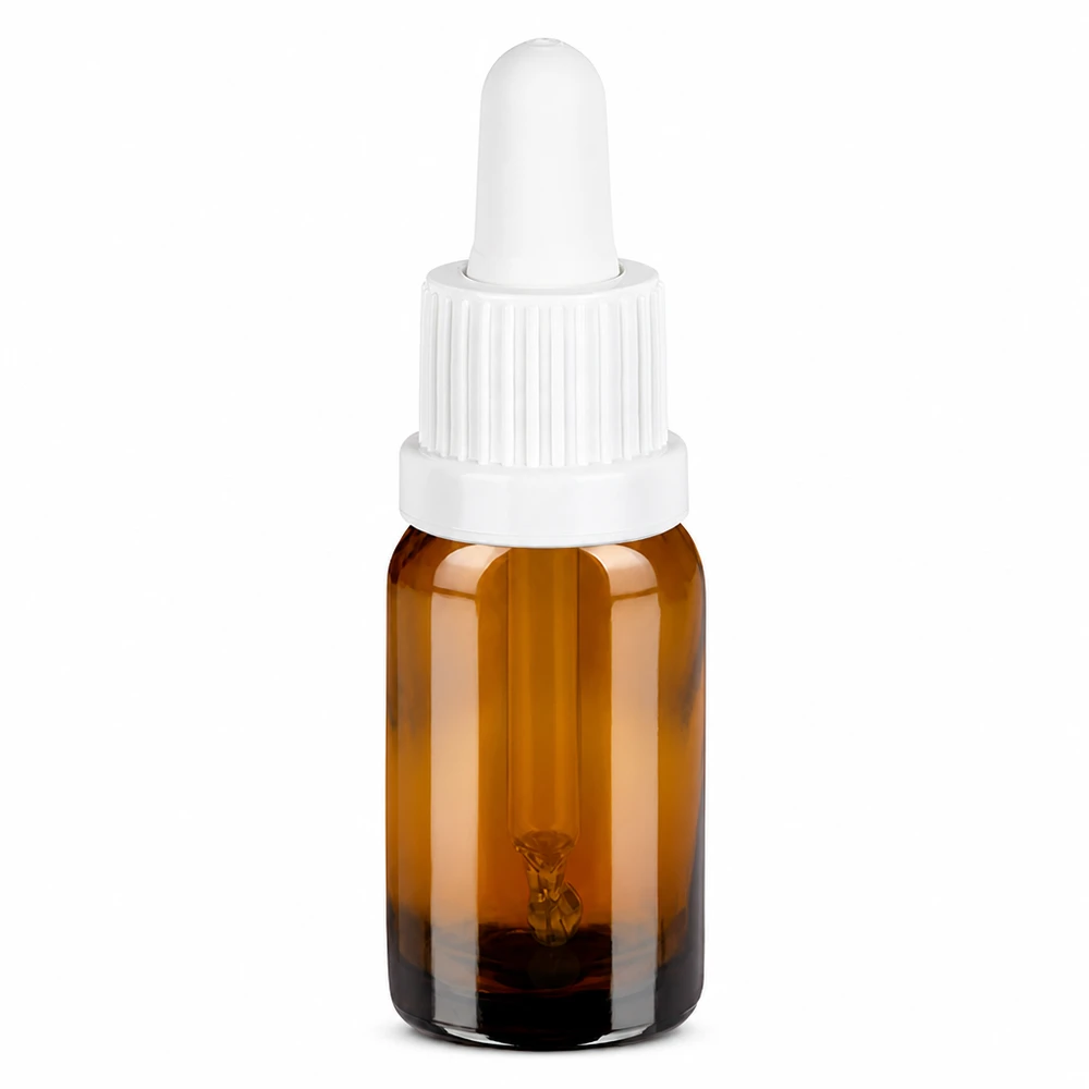 10ml pipetovací láhev bílá s uzávěrem s ochranou proti manipulaci BrownLine UT18/10 Handliche 10ml Dosierungsflasche mit Pipette ideal für Kosmetik Seren und ätherische Öle
