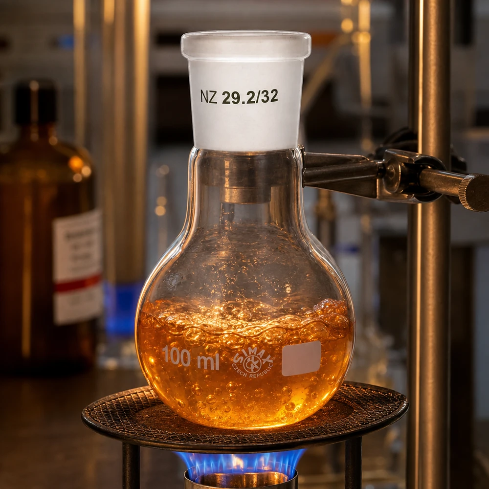 Stojánková baňka 100 ml se standardním broušeným spojem (29/32) Professioneller Stehkolben 100ml für Analyseverfahren und Qualitätskontrolle mit NS 29/32