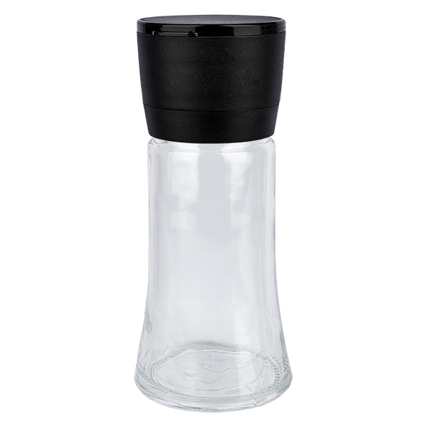 Sklenice na sůl/koření 95ml s mlýnkem (hrubý) černá Sklenice na sůl/koření 95ml s mlýnkem (hrubý) černá