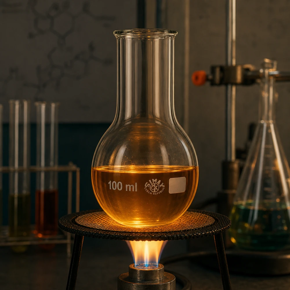Baňka s kulatým dnem 100ml se širokým hrdlem 100ml Weithals-Rundkolben mit bauchiger Form für effiziente Durchmischung von Reaktanden