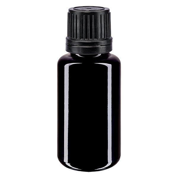 Lékárenská láhev fialová 20ml šroubovací uzávěr černý nalévací kroužek tamper evident uzávěr. Lékárenská láhev fialová 20ml šroubovací uzávěr černý nalévací kroužek tamper evident uzávěr.