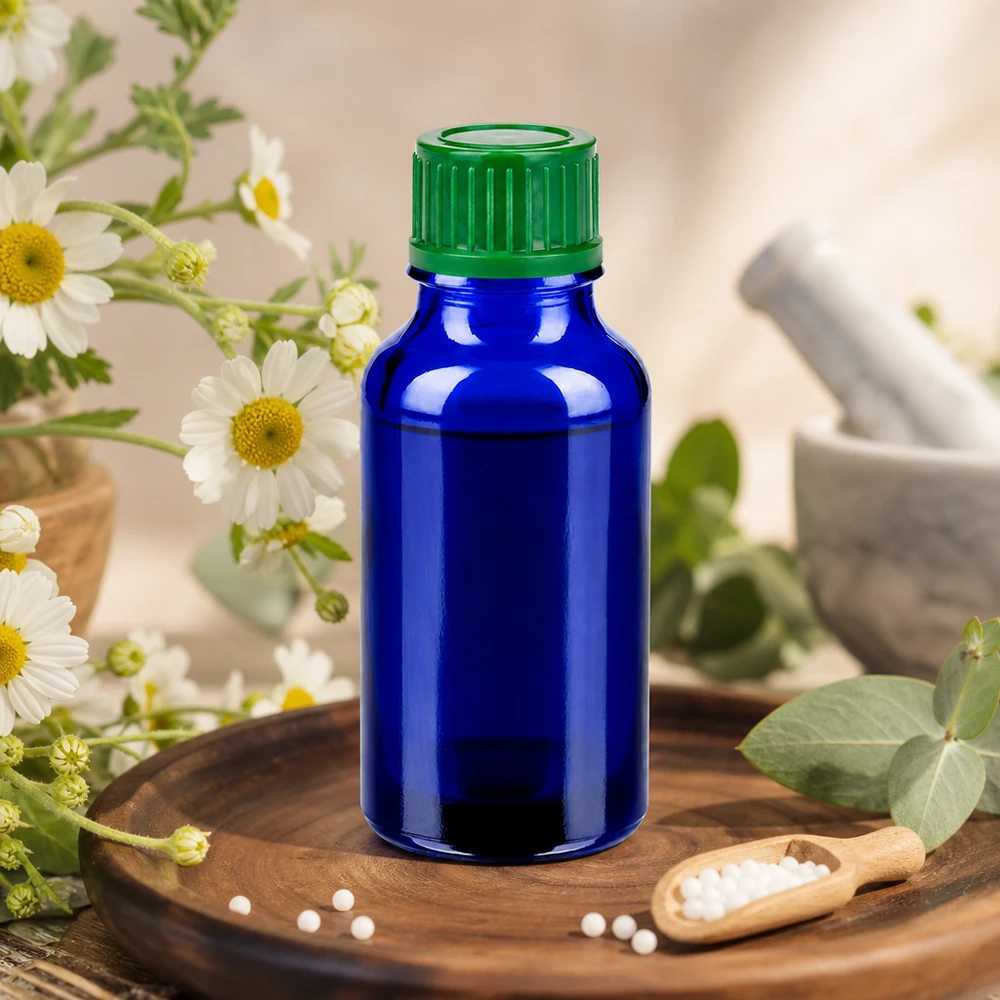 20ml láhev se šroubovacím uzávěrem 11mm zelená Standard BlueLine UT18/20 20ml Violettglasflasche BlueLine für lichtempfindliche Substanzen mit grünem Schraubdeckel UT18/20