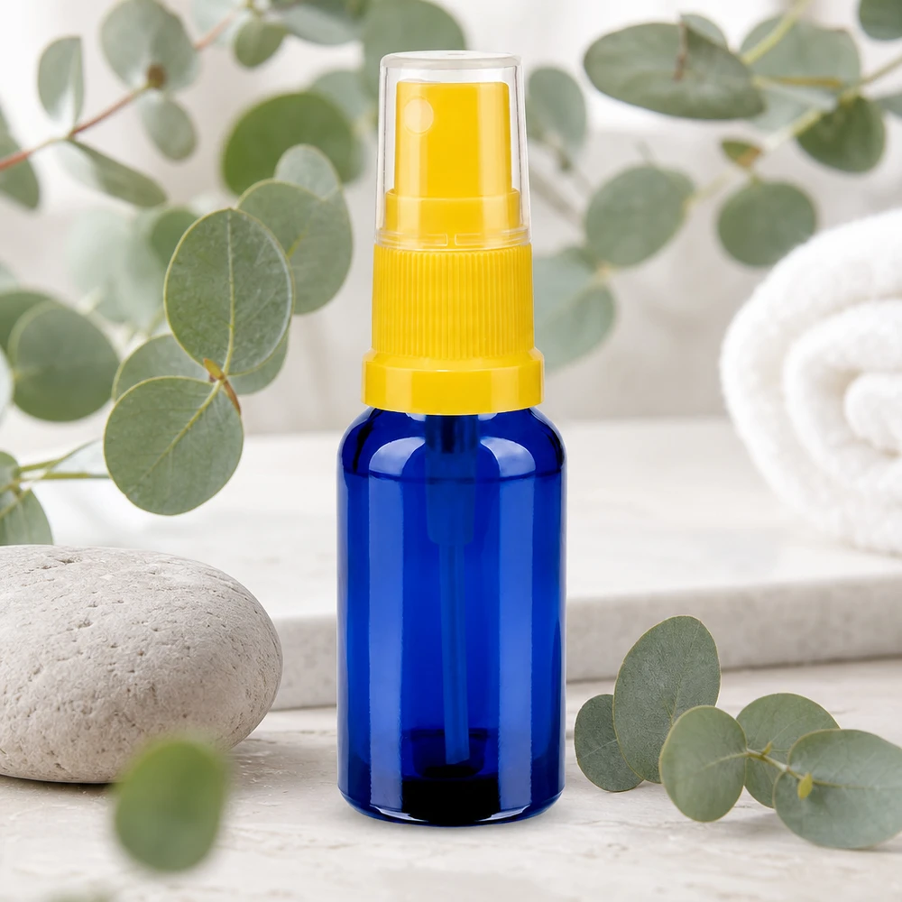 20ml lahvička s rozprašovačem žlutá/transparentní standardní uzávěr BlueLine UT18/20 Vielseitige 20ml Sprühflasche für DIY-Mischungen BlueLine UT18/20 blau mit Pumpe