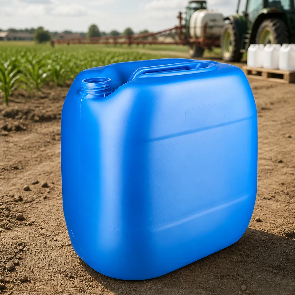 Kanystr 30 litrů modrý bez uzávěru Quadratischer blauer 30 Liter Kanister ohne Verschluss mit integriertem Doppel-Tragegriff