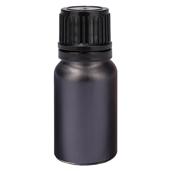 10ml globulová láhev 3mm nalévací kroužek černý tamper evident uzávěr BlackL. UT18/10 10ml globulová láhev 3mm nalévací kroužek černý tamper evident uzávěr BlackL. UT18/10