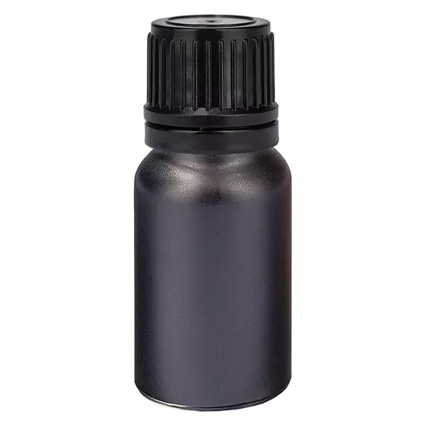 10ml globulová láhev 3mm nalévací kroužek černý tamper evident uzávěr BlackL. UT18/10