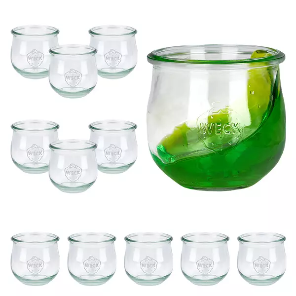 Sada 12 sklenic Weck o objemu 370 ml s tulipánovým víčkem.