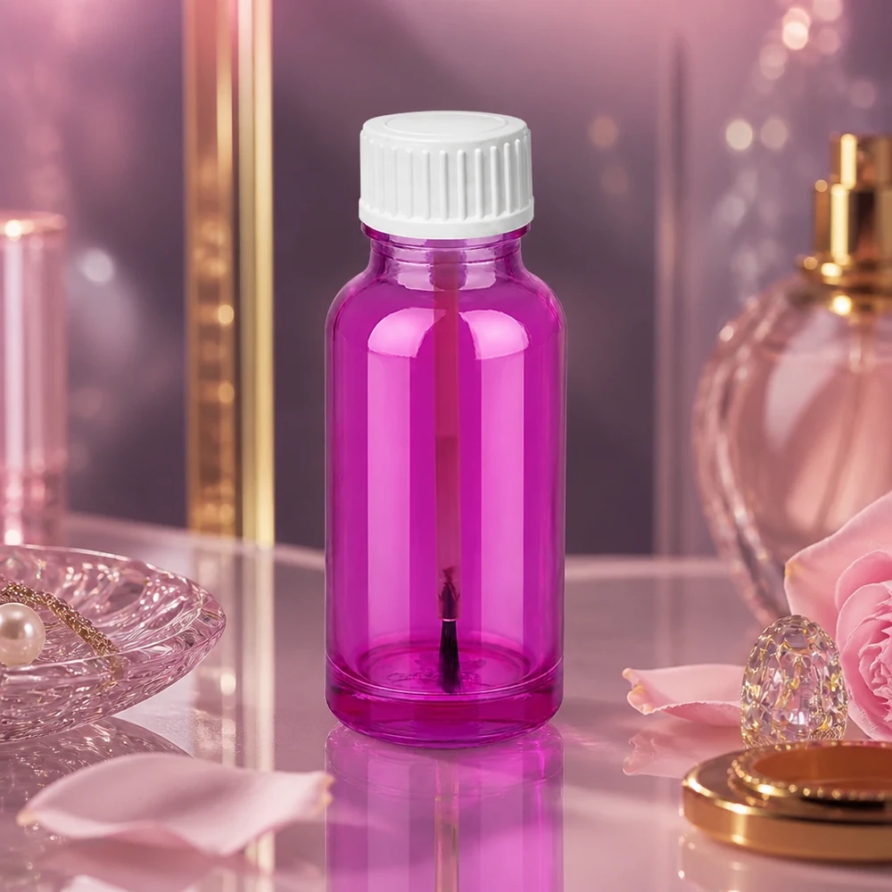 20ml lahvička se štětečkem bílá standardní PurpleLine UT18/20 20ml STD Pinselflasche mit robustem Glasmaterial und praktischem Applikator für den Salon-Bereich