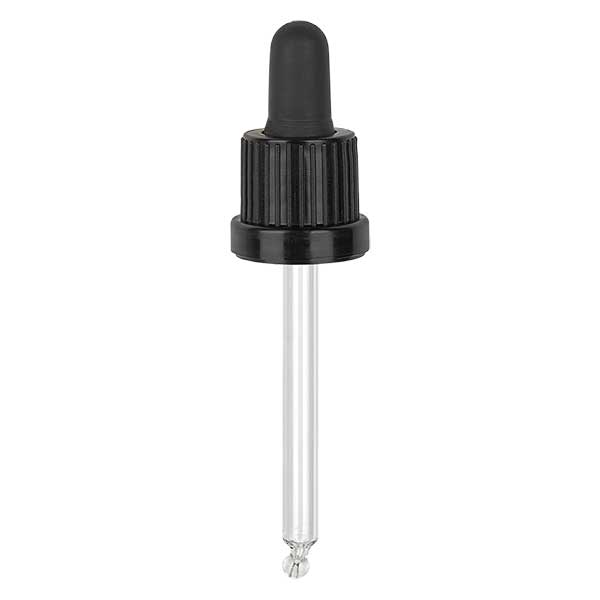Skleněná kapátka černá/černá 18mm PL78 OVII Skleněná kapátka černá/černá 18mm PL78 OVII
