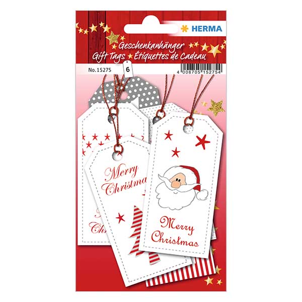 Přívěsek "XMAS" (6 kusů) se třpytkami Přívěsek "XMAS" (6 kusů) se třpytkami