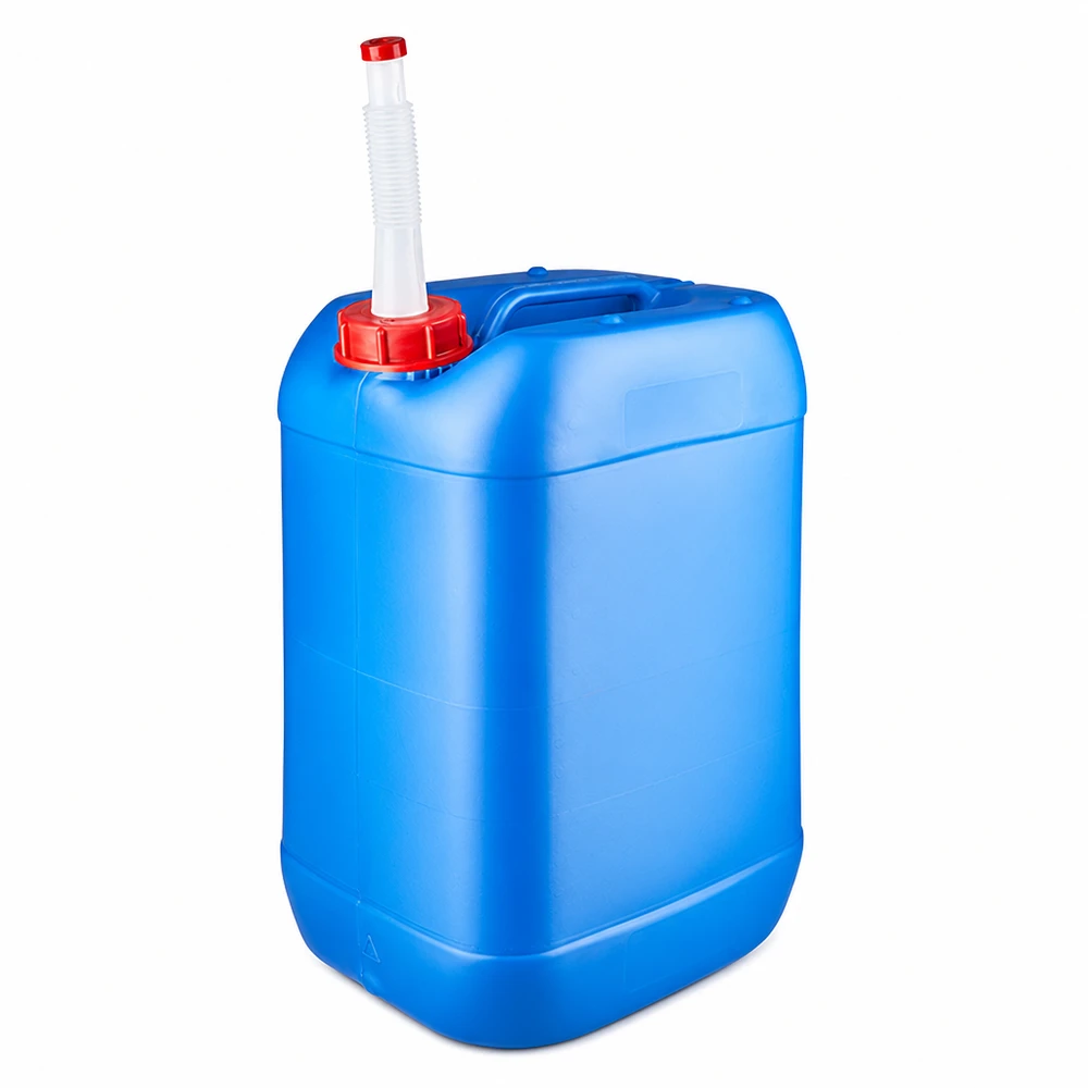 Kanystr 25 litrů modrý s výpustným potrubím Flex Kanister 25 Liter blau mit rotem Deckel und biegsamem Einfüllstutzen aus stabilem Kunststoff