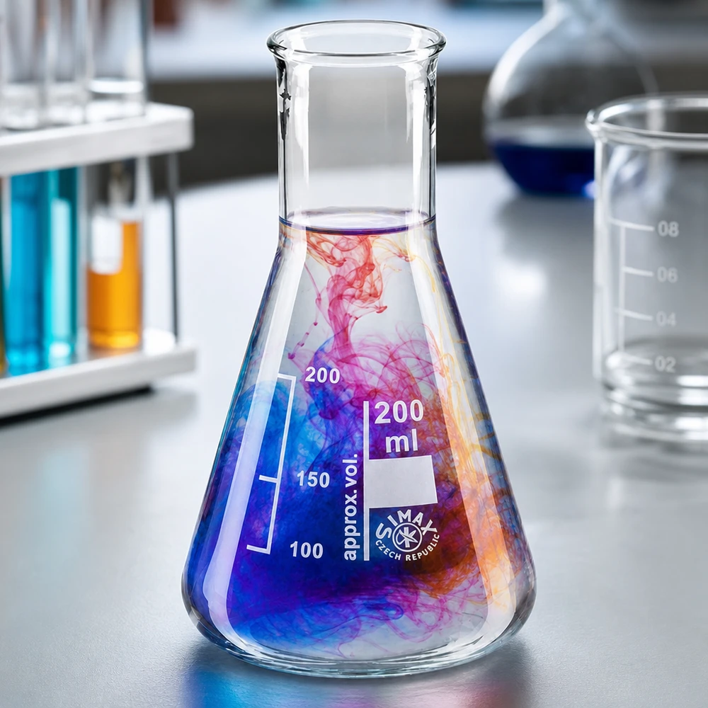 Erlenmeyerova baňka 200ml s úzkým hrdlem Erlenmeyerova baňka 200ml s úzkým hrdlem