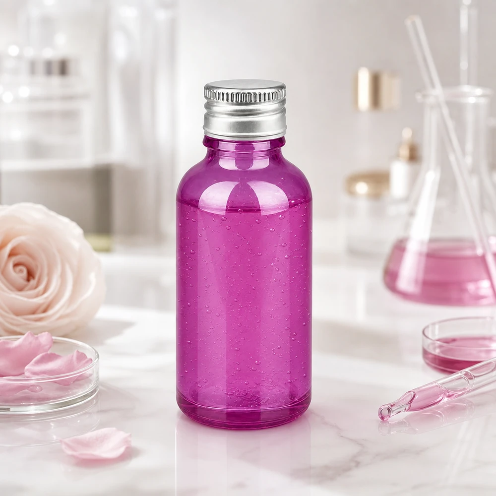 Violette Laborflasche 30ml mit korrosionsbeständigem Aluminiumgewinde für professionelle Nutzung