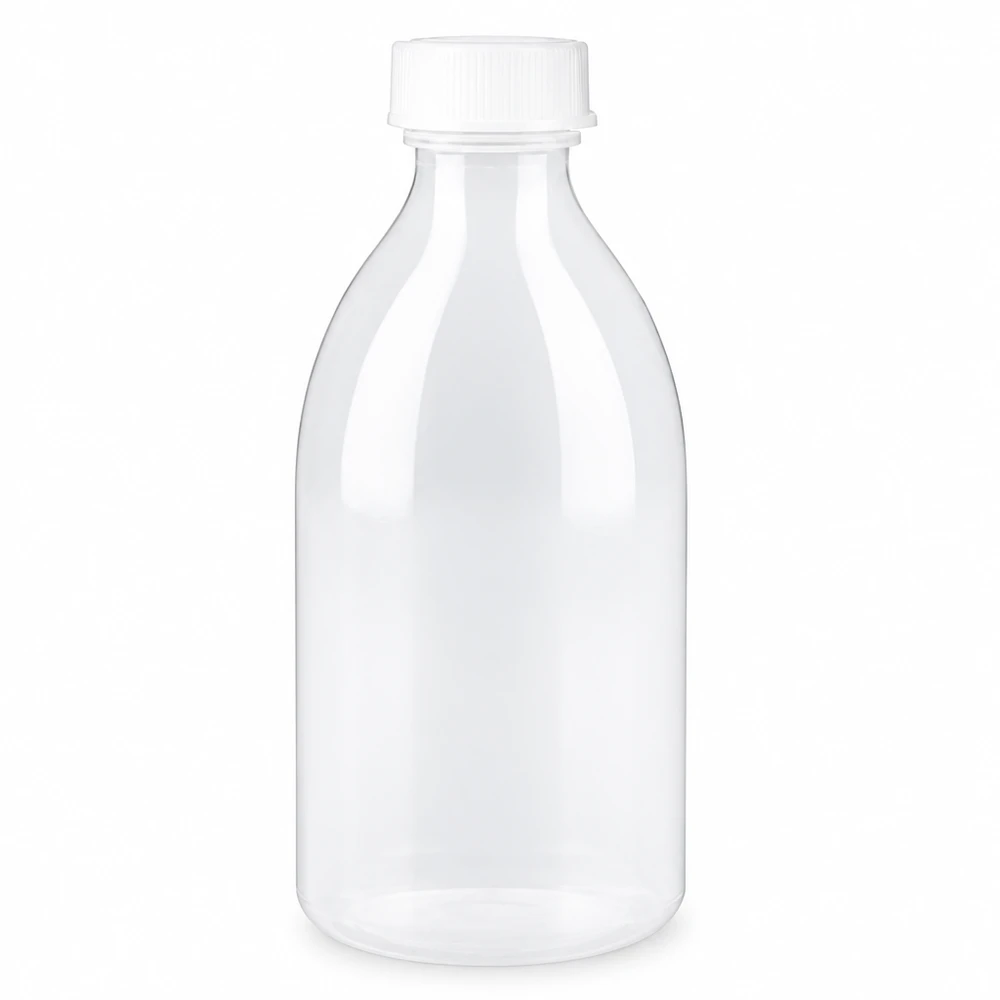 250ml šroubovací láhev, laboratorní láhev s úzkým hrdlem 250 ml průhledná láhev se šroubovacím uzávěrem a bílým víčkem pro laboratoře a vědecké účely