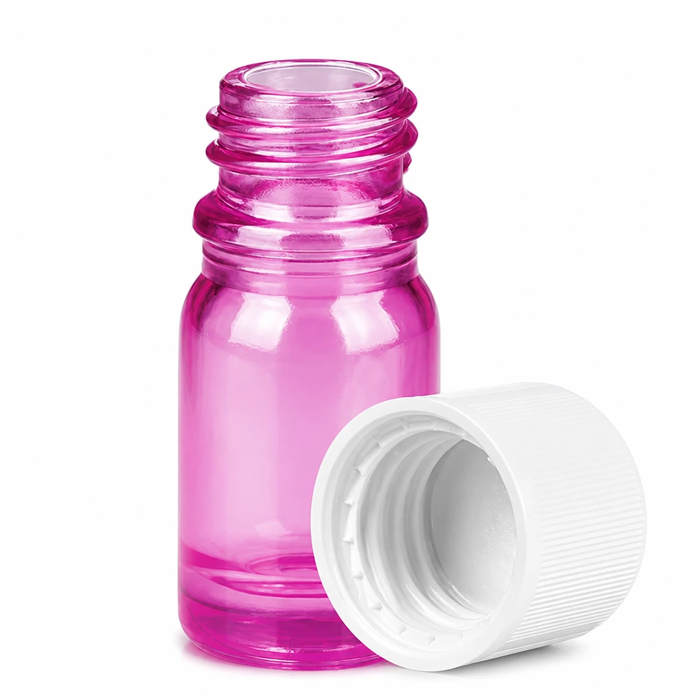 Violette Miniatur-Glasflasche 5ml Volumen ideal für Reise und kleine Portionen