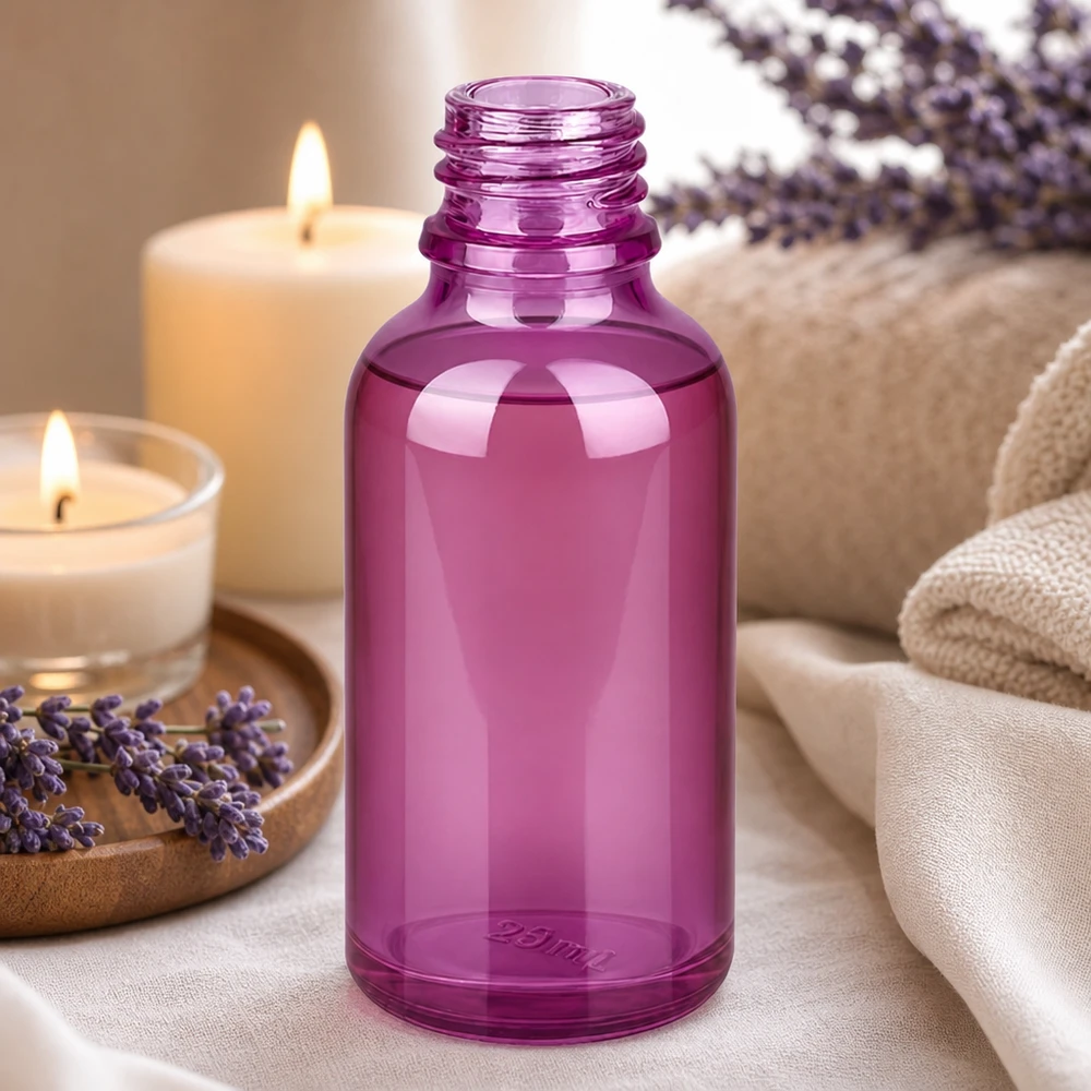30ml lékárenská lahvička PurpleLine UT18/30 UNiTWIST se sklem. Elegante 30ml Apothekerflasche PurpleLine in trendigem Violett-Design für Naturkosmetik