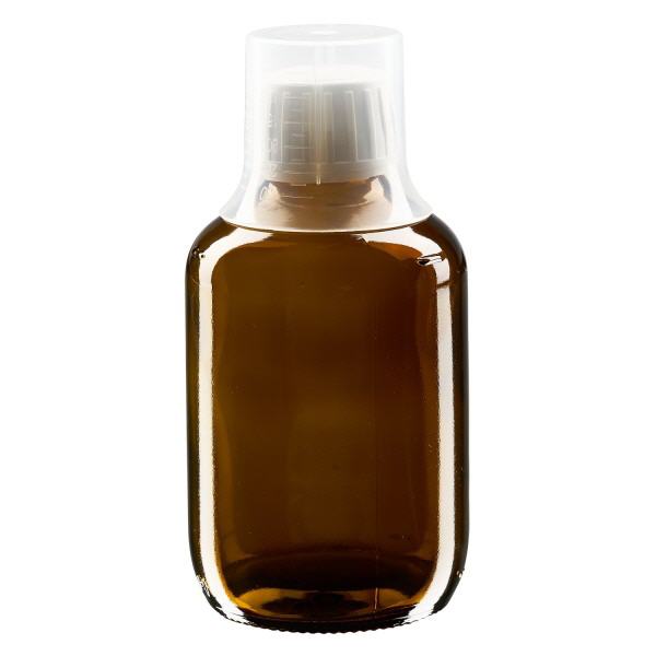 200ml lahvi&#269;ka na l&#233;ky hn&#283;d&#225;, s uz&#225;v&#283;rem proti otev&#345;en&#237; s d&#225;vkovac&#237;m kal&#237;&#353;kem 30ml ApoGlas