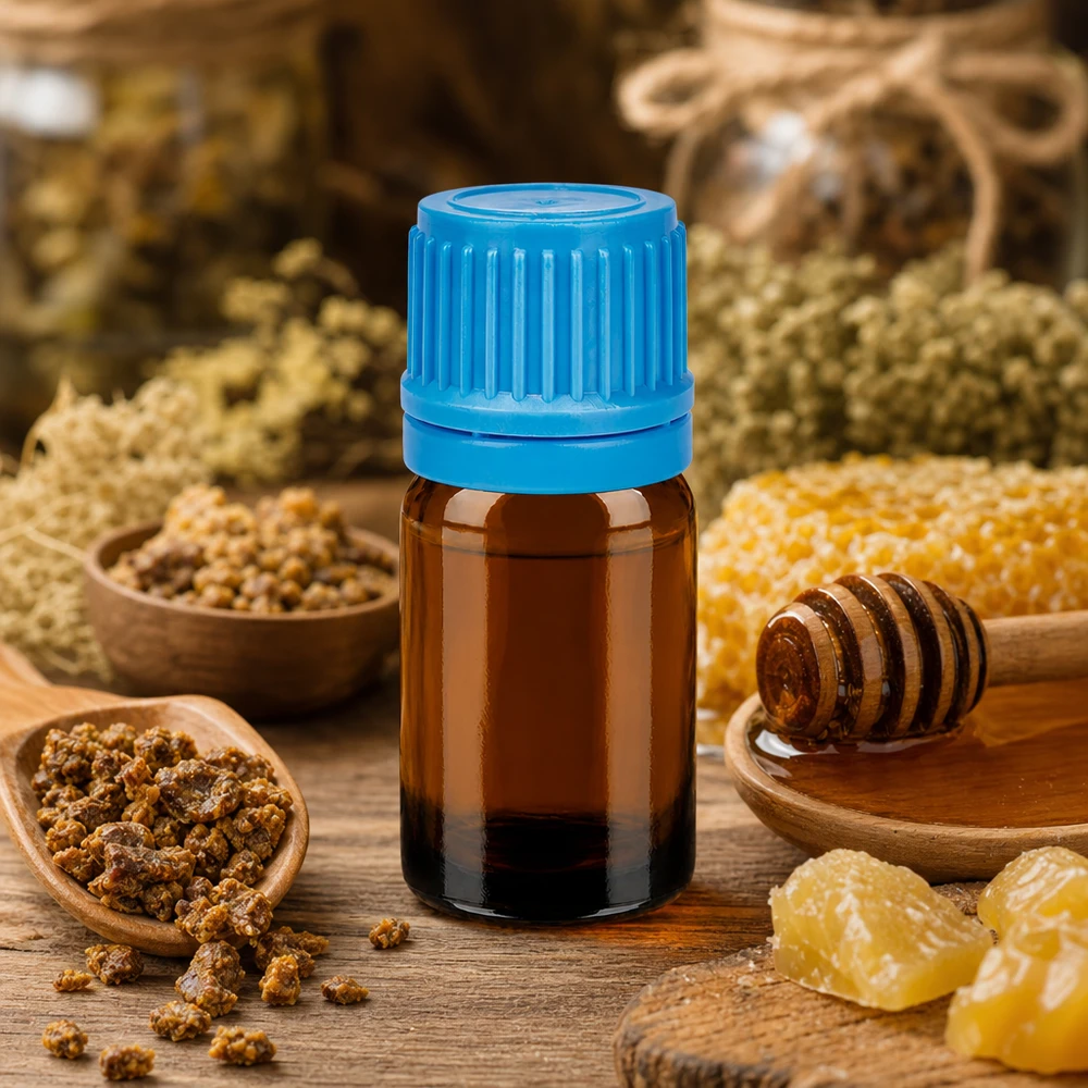 5ml lahvička 11mm šroubovací uzávěr modrý tamper evidentní uzávěr BrownLine UT18/5 5ml Apothekerglas braun mit blauem Verschluss ideal für DIY Kosmetik und Naturprodukte