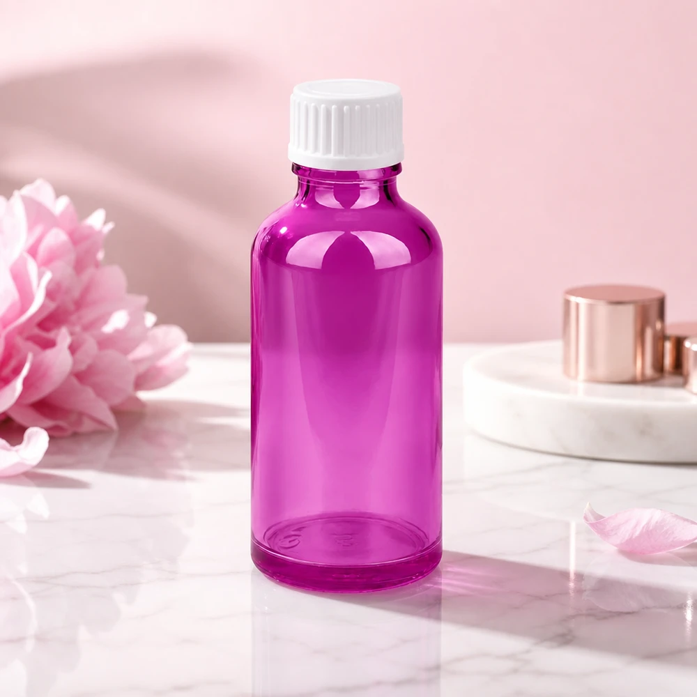 Kompakte Violettglas-Flasche 50ml ideal für DIY-Kosmetik und selbstgemachte Tinkturen
