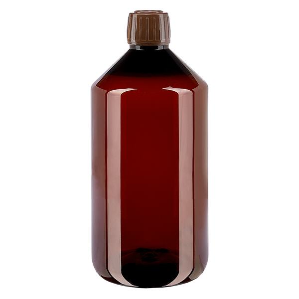 PET láhev 750ml s hnědým uzávěrem s ochranou proti manipulaci. PET láhev 750ml s hnědým uzávěrem s ochranou proti manipulaci.