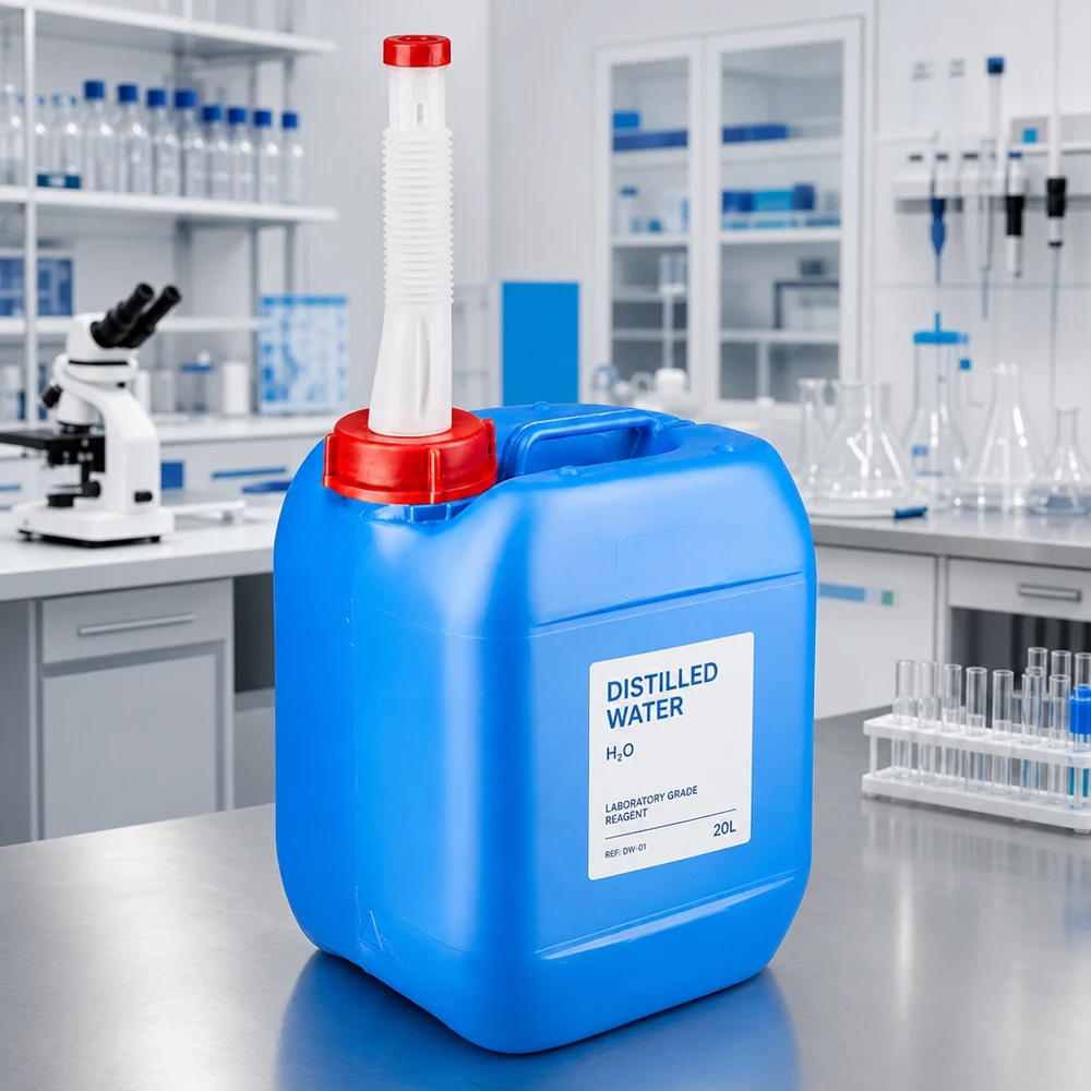 Robuster Flüssigkeitskanister 5L mit Flex-Röhrchen ideal für Chemie und Laborgebrauch