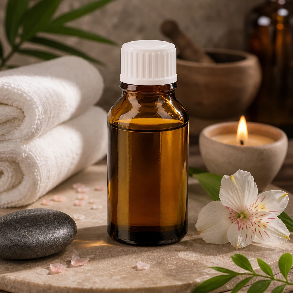 Lékárenská láhev hnědá 30ml šroubovací uzávěr bílá standardní Hochwertige Apothekerflasche Braunglas 30ml weißer Kindersicherheitsverschluss Spa Ambiente