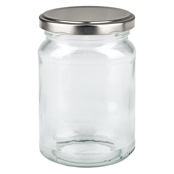 205ml kulat&#225; sklenice s v&#237;&#269;kem BasicSeal st&#345;&#237;brn&#225; UNiTWIST