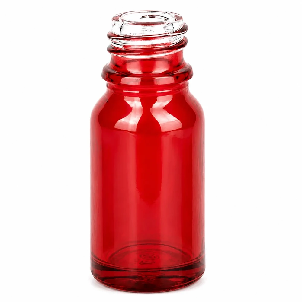 10ml lékárenská lahvička RedLine UT18/10 UNiTWIST Hochwertige 10ml Apothekenflasche aus rotem Glas mit universellem UT18/10 Schraubverschluss