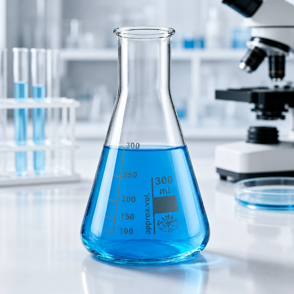 Erlenmeyerova baňka 300 ml s úzkým hrdlem