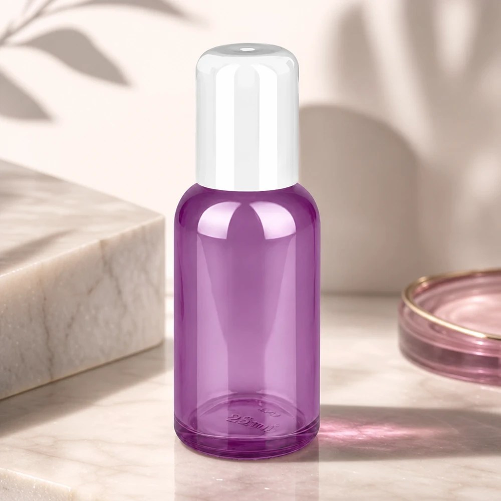30ml lahvička s globulí bílá standardní PurpleLine UT18/30 Praktische 30ml Glas Roll-On Flasche in Violett für sparsame und hygienische Produktdosierung