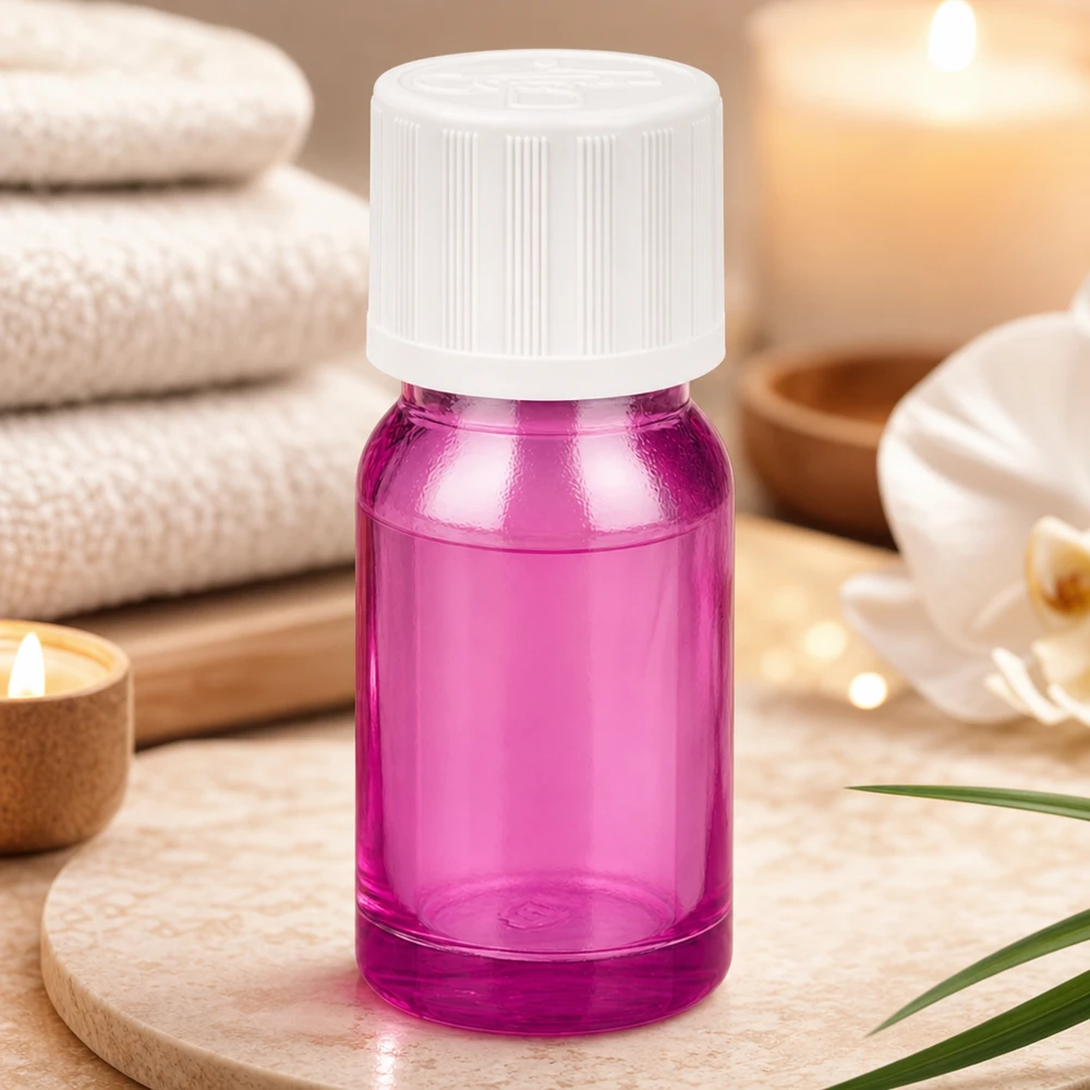 10ml Kunststoffflasche transparent-pink mit kindersicherem Tropfverschluss für DIY-Projekte