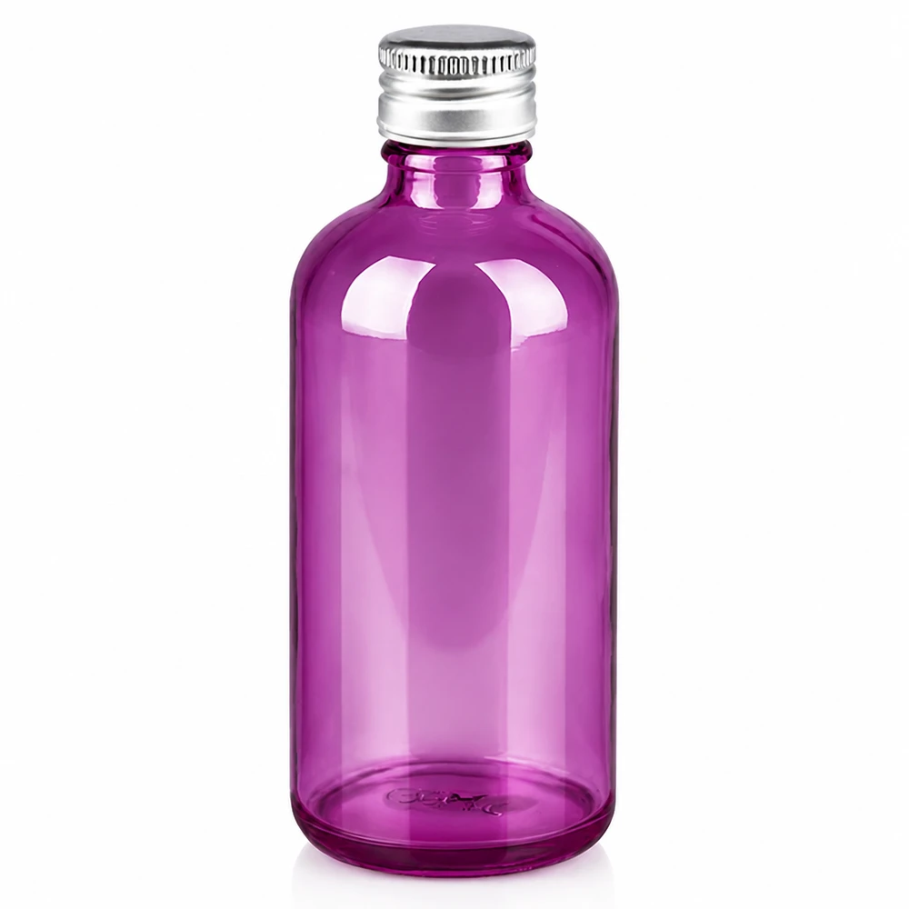 Elegante violette 100ml Glasflasche mit Standard-Verschluss für Labor und Kosmetikindustrie