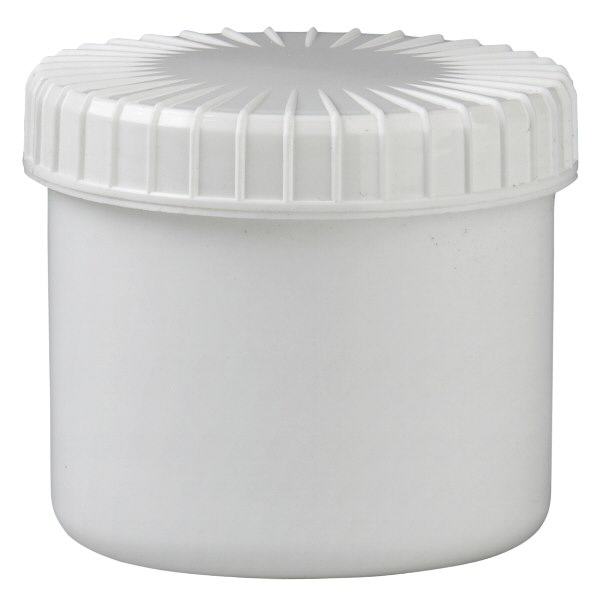 Bílá šroubovací sklenice 135 ml s drážkovaným víčkem Bílá šroubovací sklenice 135 ml s drážkovaným víčkem